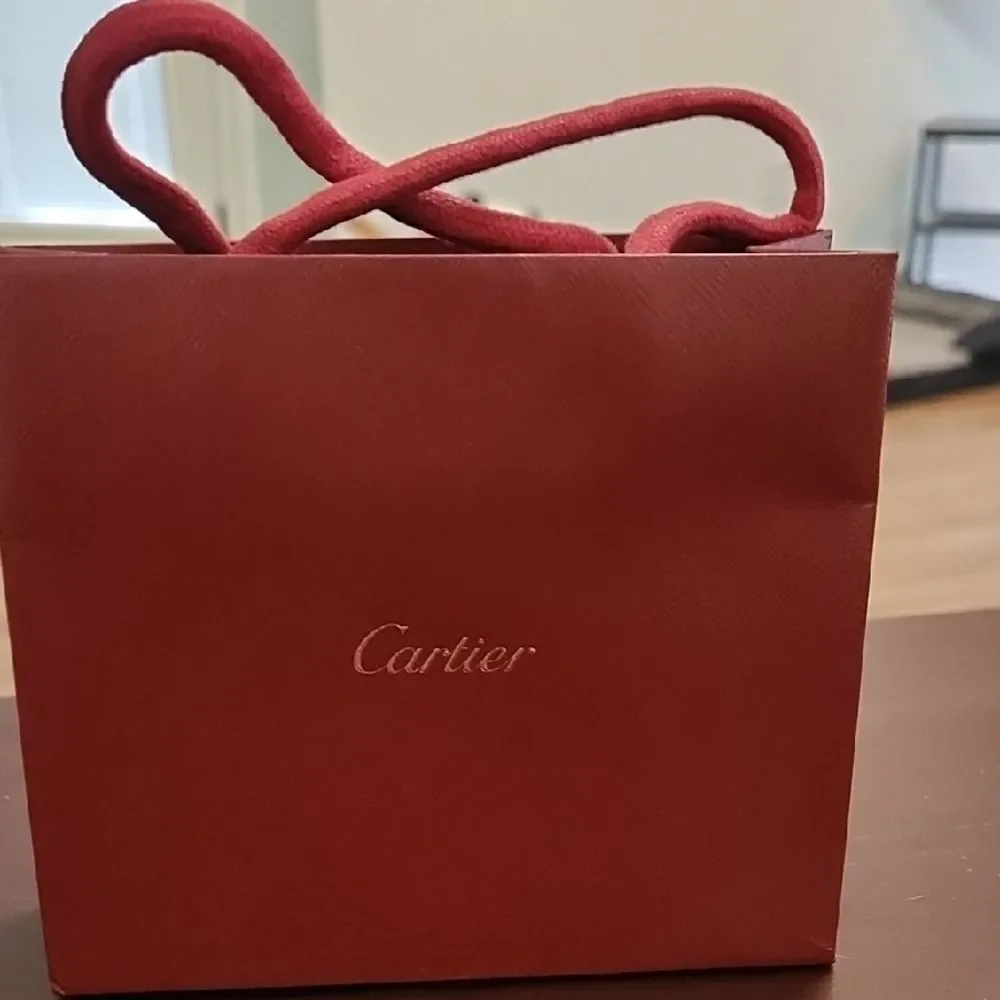 Cartier Dark Brown Leather Wallet with Gold Corners